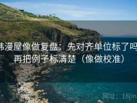 韩漫屋像做复盘：先对齐单位标了吗，再把例子标清楚（像做校准）