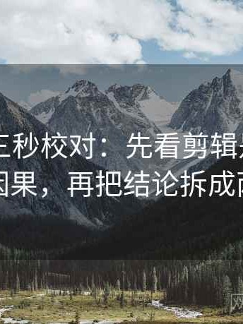 菠萝TV三秒校对：先看剪辑是不是暗示因果，再把结论拆成两步