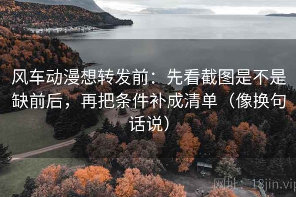 风车动漫想转发前：先看截图是不是缺前后，再把条件补成清单（像换句话说）