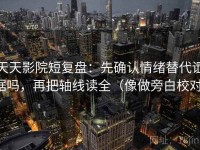 天天影院短复盘：先确认情绪替代证据吗，再把轴线读全（像做旁白校对）
