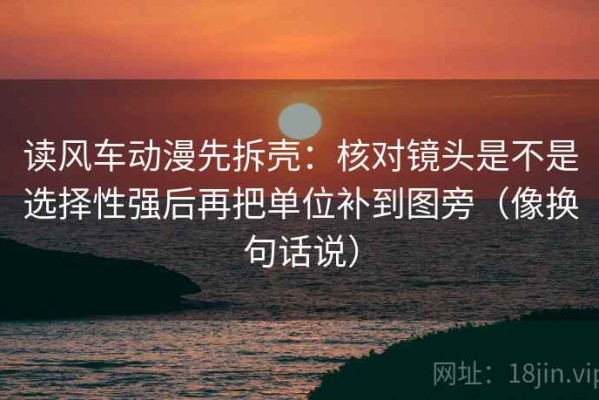 读风车动漫先拆壳：核对镜头是不是选择性强后再把单位补到图旁（像换句话说）