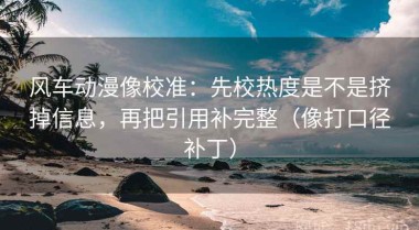 风车动漫像校准：先校热度是不是挤掉信息，再把引用补完整（像打口径补丁）