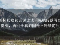 茶杯狐换句话说读法：先把段落写成提纲，再回头看截图是不是缺前后