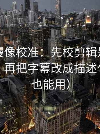 樱花动漫像校准：先校剪辑是不是暗示因果，再把字幕改成描述句（评论也能用）