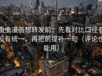 虫虫漫画想转发前：先看对比口径有没有统一，再把前提补一句（评论也能用）